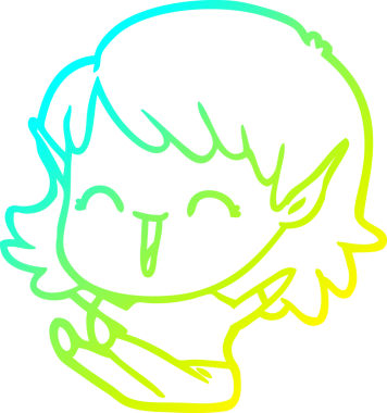 Bir insan tarafından çizilmiş soğuk gradyan çizgi çizimi.