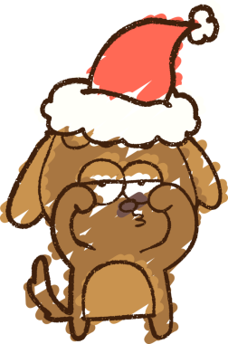 Bir insan tarafından çizilen Noel Köpeği Tebeşiri