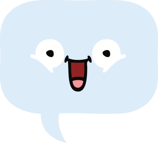 Bir insan tarafından çizilmiş bir konuşma baloncuğunun düz renk retro karikatürü