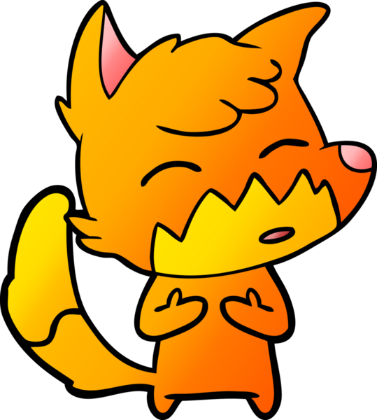 bir insan tarafından çizilmiş tilki çizgi filmi