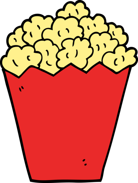 Bir insan tarafından çizilmiş çizgi film patlamış mısırı.