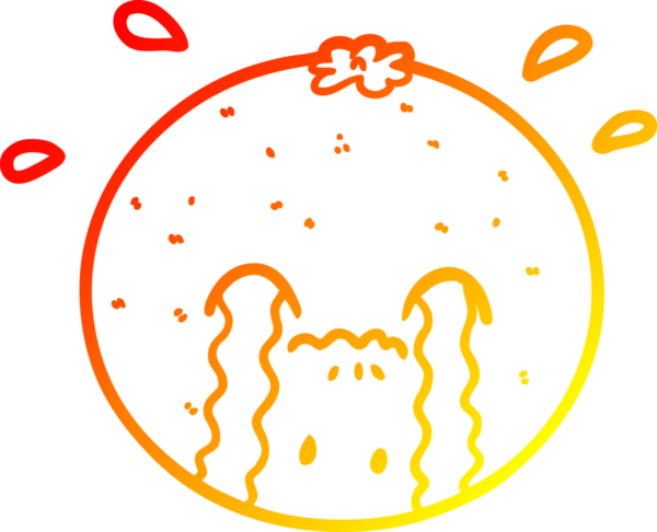 Bir insan tarafından çizilmiş sıcak çizgi portakal.