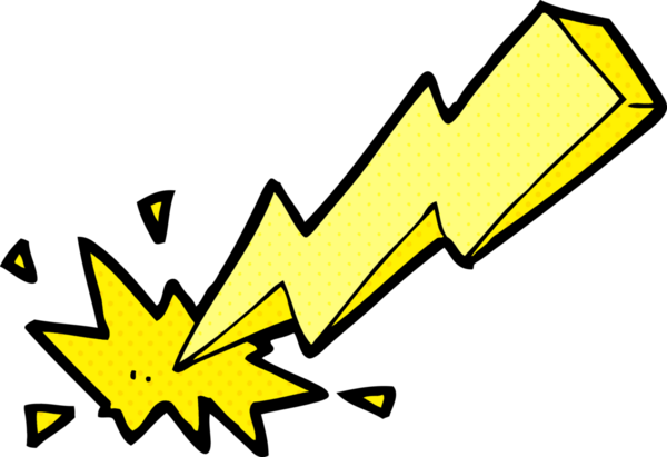 Bir insan tarafından çizilmiş şimşek çizimi.