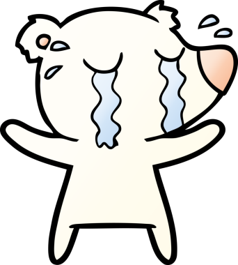 Bir insan tarafından çizilmiş ağlayan kutup ayısı çizgi filmi