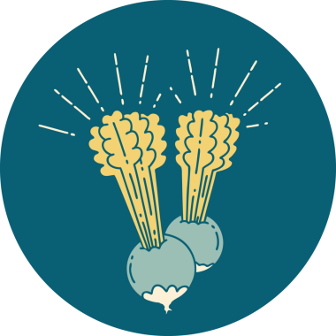 Bir insan tarafından çizilmiş yapraklı dövme pancarı simgesi