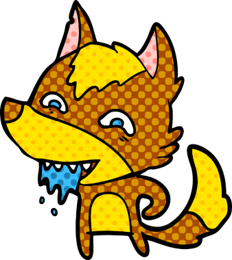 Bir insan tarafından çizilmiş tilki çizgi film karakteri