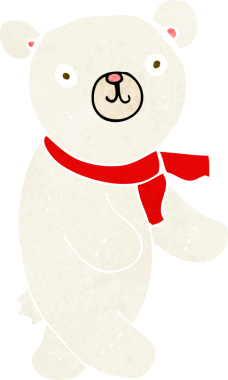 Bir insan tarafından çizilmiş şirin kutup ayısı.