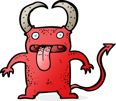 Bir insan tarafından çizilmiş küçük şeytan.