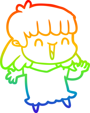 gökkuşağı gradyan çizimi bir insan tarafından çizilmiş bir karikatür kadın