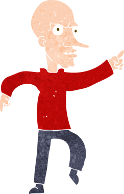 Bir insan tarafından çizilmiş kızgın yaşlı bir adam.