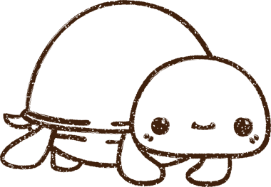 Bir insan tarafından çizilmiş şirin kaplumbağa kömürü.