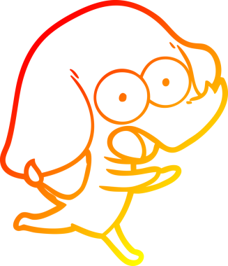 Bir insan tarafından çizilmiş şirin bir fil çizimi.