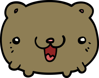 Bir insan tarafından çizilmiş komik çizgi film ayısı.