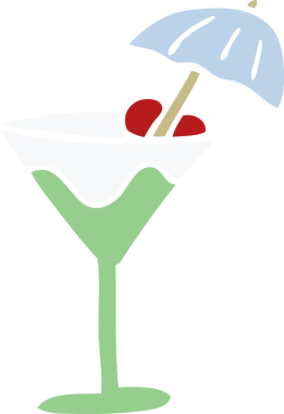 Bir insan tarafından çizilmiş karalama kokteyli.