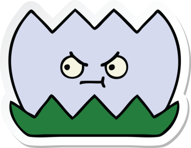 Bir insan tarafından çizilmiş şirin bir nilüfer çiçeğinin çıkartması.