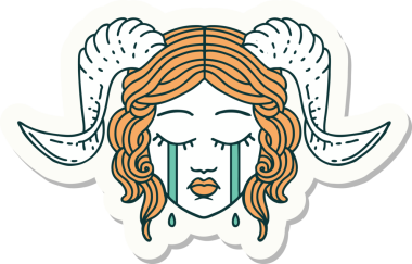 Bir insan tarafından çizilmiş ağlayan kravat iğnesi.