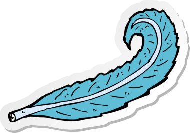 Bir insan tarafından çizilmiş bir karikatür tüyünün çıkartması.