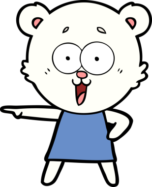 Bir insan tarafından çizilmiş kutup ayısı karikatürü