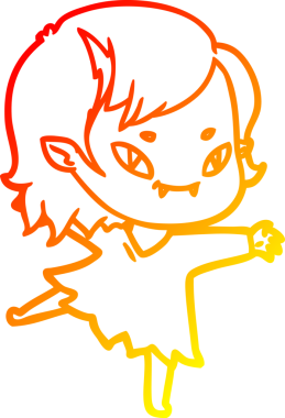 Bir insan tarafından çizilmiş, çizgi film karakteri, arkadaş canlısı vampir kız çizimi.