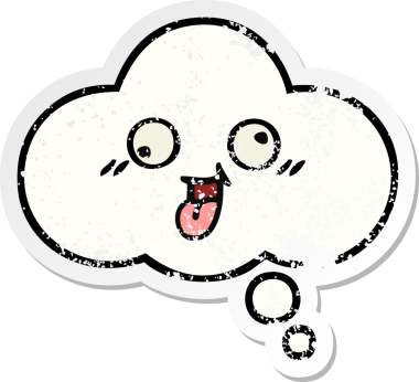 Bir insan tarafından çizilmiş tatlı bir çizgi film düşünce balonunun sıkıntılı çıkartması.