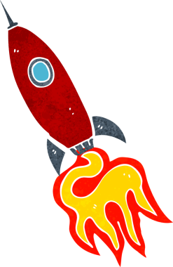 Bir insan tarafından çizilmiş çizgi film uzay gemisi.