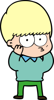 Bir insan tarafından çizilmiş sinirli çizgi film çocuğu.