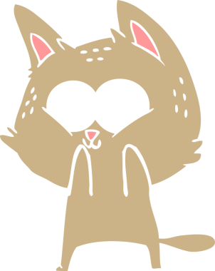 Bir insan tarafından çizilmiş düz renkli çizgi film kedisi