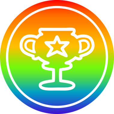 kupa dairesel simgesi gökkuşağı gradyan bir insan tarafından çizilmiş