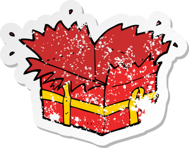 Bir insan tarafından çizilmiş açık bir çizgi filmin gerilimli retro yapıştırması