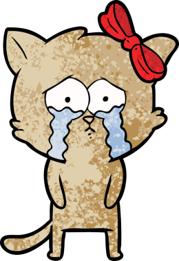 Bir insan tarafından çizilmiş çizgi film kedisi.