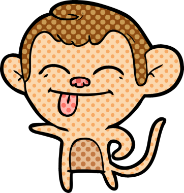 Bir insan tarafından çizilmiş komik çizgi film maymunu