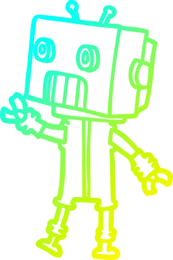 Bir insan tarafından çizilmiş soğuk gradyan robot çizimi