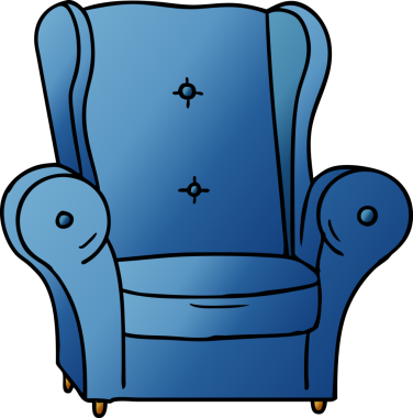 Bir insan tarafından çizilmiş eski bir koltuğun gradyan karikatürü.