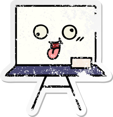 Bir insan tarafından çizilmiş beyaz bir karikatür çıkartması.