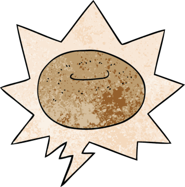 Konuşma baloncuklu çizgi film donutu insan tarafından çizilmiş eski moda dokular.