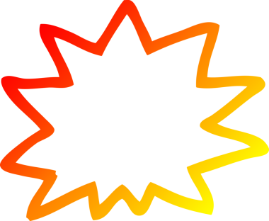 Bir insan tarafından çizilen çizgi film patlamasının sıcak çizgi çizimi