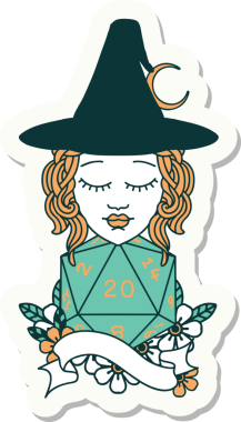 Bir insan tarafından çizilmiş 20 zarlı insan büyücüsünün çıkartması.