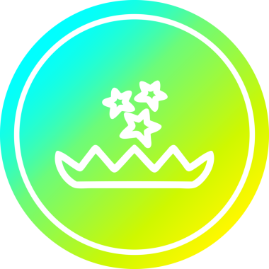 Havalı gradyan bir insan tarafından çizilmiş sihirli çiçek dairesel simgesi