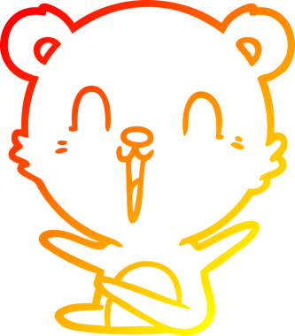 Bir insan tarafından çizilmiş mutlu bir çizgi film ayısının çizimi.