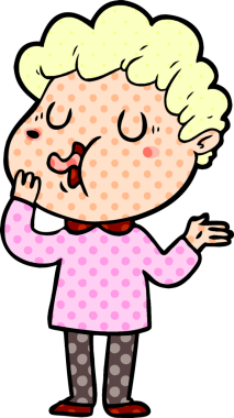 Bir insan tarafından çizilmiş çizgi film şarkıcısı.