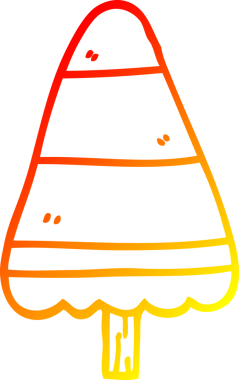 Bir insan tarafından çizilmiş bir karikatür Noel ağacının sıcak gradyan çizimi