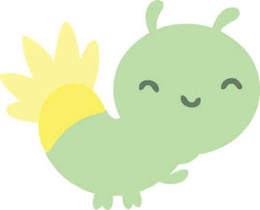 Bir insan tarafından çizilmiş sevimli çizgi film böceği.