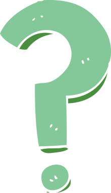 bir insan tarafından çizilmiş düz renk çizgi film soru işareti