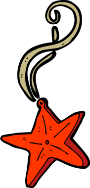 Bir insan tarafından çizilmiş sihirli yıldız kolyesi.