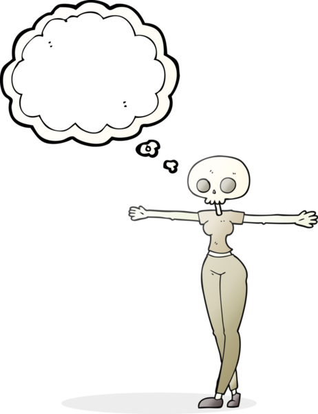 Bir insan tarafından çizilmiş serbest çizim baloncuklu zombi kadın.