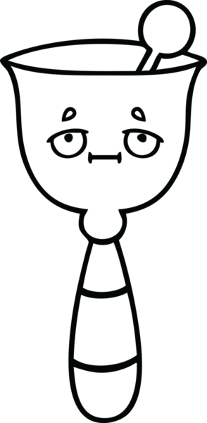 Bir insan tarafından çizilmiş okul çanının çizgi çizimi.