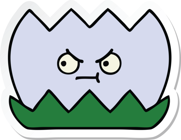 Bir insan tarafından çizilmiş şirin bir nilüfer çiçeğinin çıkartması.