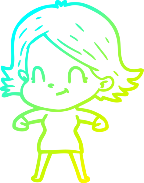 Bir insan tarafından çizilmiş soğuk gradyan çizgi çizimi.