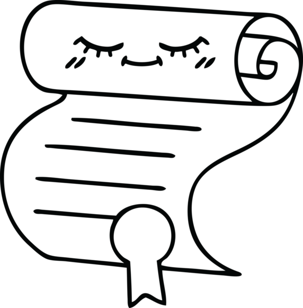 Bir insan tarafından çizilen sözleşmenin çizgi çizimi