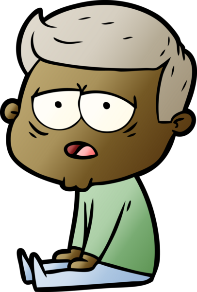 Bir insan tarafından çizilmiş yorgun bir adam.